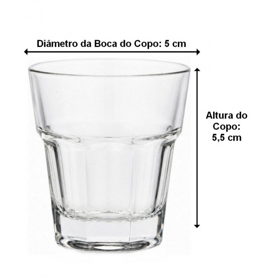 Copo 40ml Para Shot De Vidro Clear